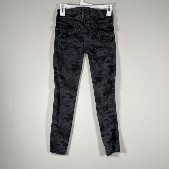 Hudson Slim Denim Jeans Women's 24 Low Rise Black Gray Camouflage Casual USA - Picture 1 of 13
